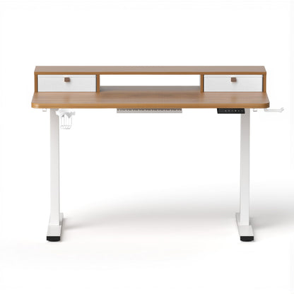 Artiss Electric Standing Desk Height Adjustable Sit Stand Desk Home Office HASD-ET156E-SHELF-WD-AB