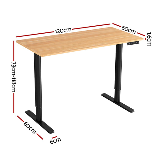 120CM Artiss Electric Standing Desk Sit Stand Desks Home Office Computer Desk HASD-ET157-BKNT