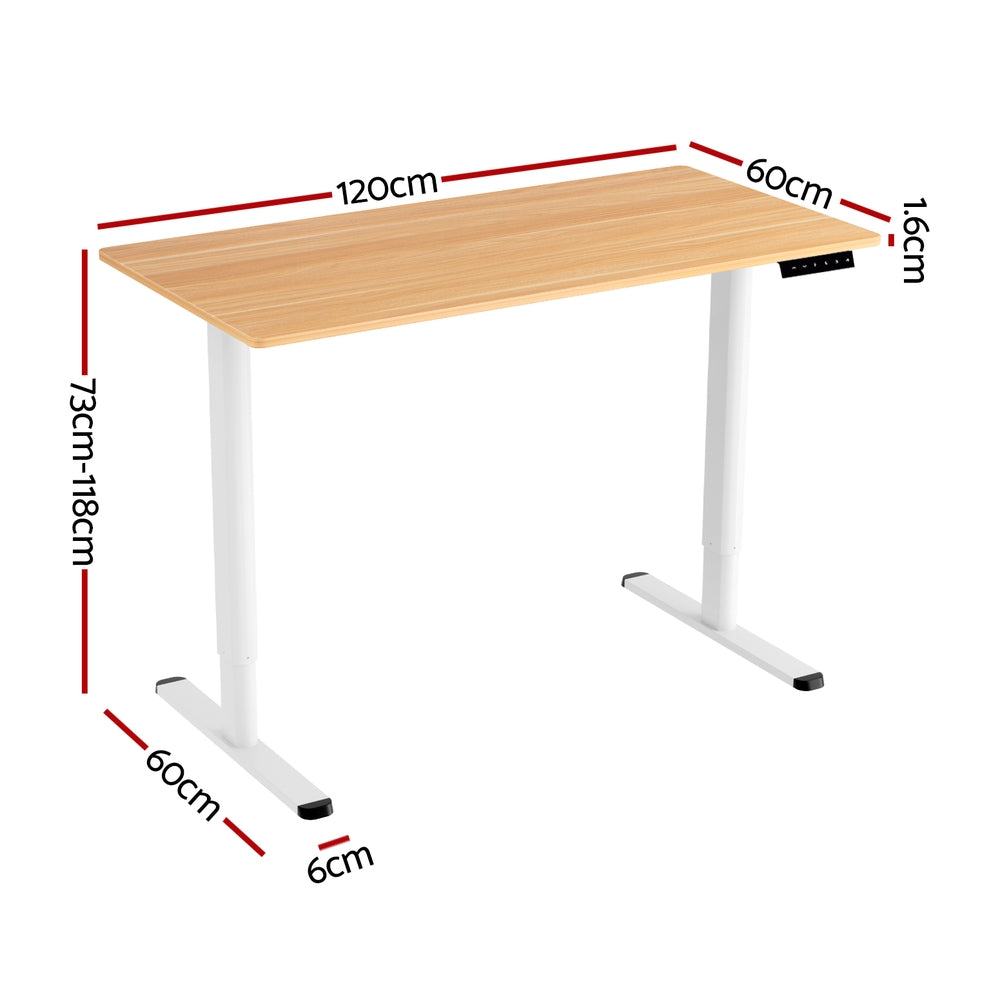 120CM Artiss Electric Standing Desk Sit Stand Desks Home Office Computer Desk HASD-ET157-WHNT