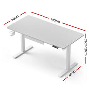 Artiss Electric Standing Desk 140cm Adjustable Height Motorised Home Office Desk Drawer HASD-ET262-WH-ABC