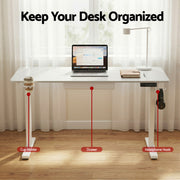 Artiss Electric Standing Desk 140cm Adjustable Height Motorised Home Office Desk Drawer HASD-ET262-WH-ABC