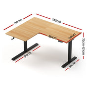 Artiss L-Shape Electric Standing Desk Sit Stand Up Height Adjustable Motorised HASD-ET262DL-WD-AB