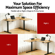 Artiss L-Shape Electric Standing Desk Sit Stand Up Height Adjustable Motorised HASD-ET262DL-WD-AB