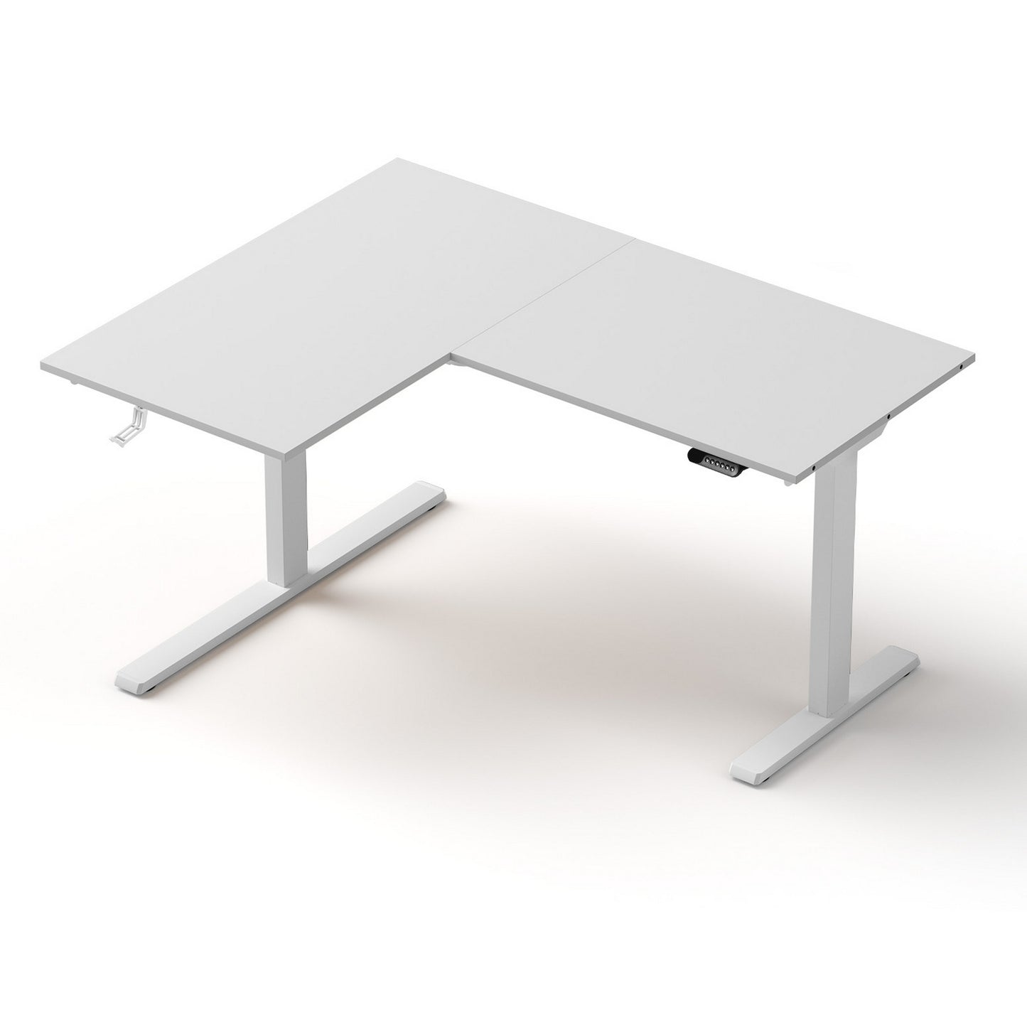 Artiss L-Shape Standing Desk Sit Stand Up Height Adjustable Electric Motorised White HASD-ET262DL-WH-AB