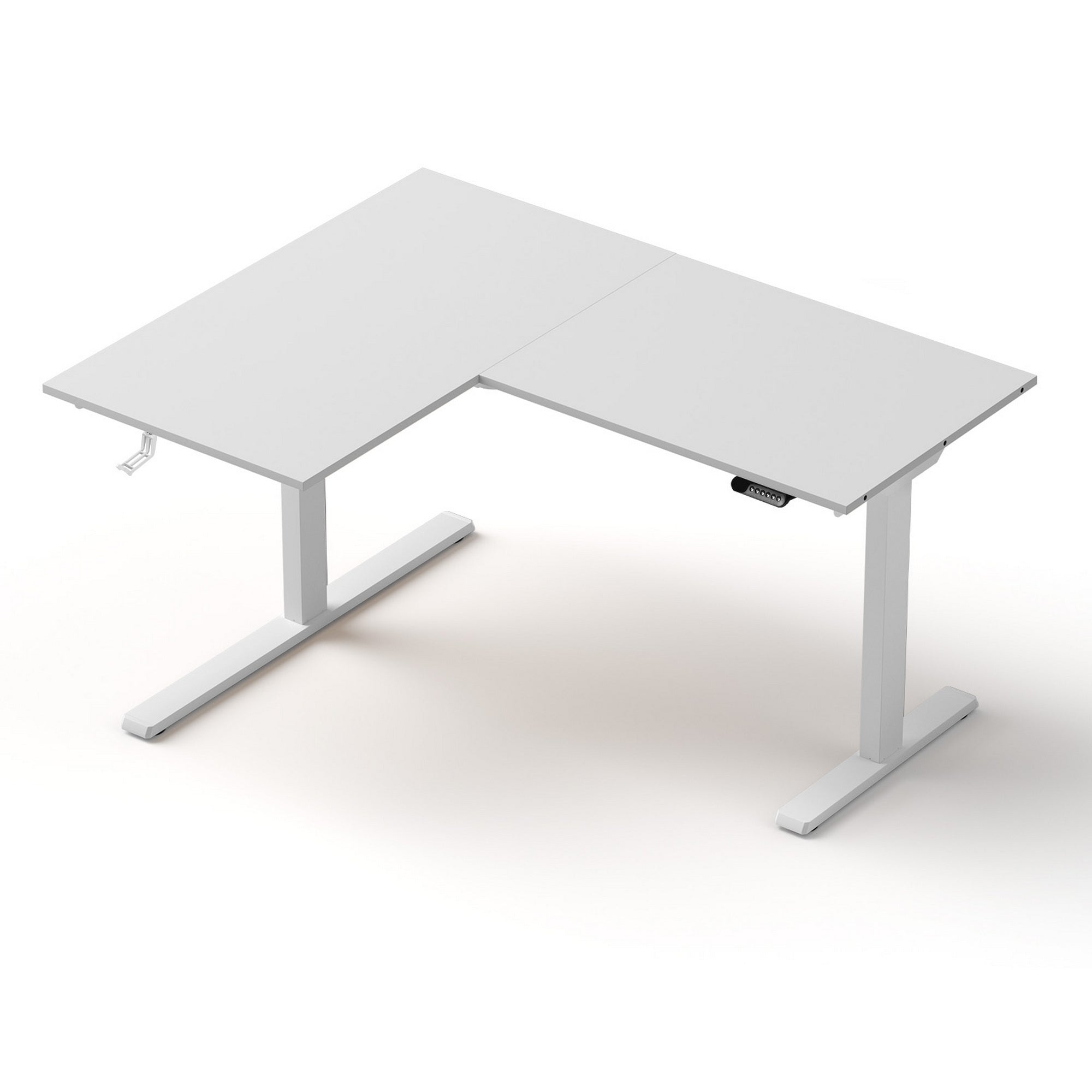 Artiss L-Shape Standing Desk Sit Stand Up Height Adjustable Electric Motorised White HASD-ET262DL-WH-AB
