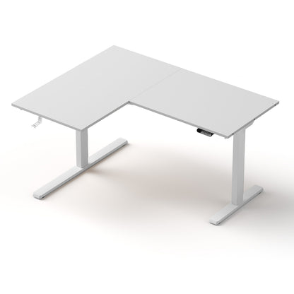 Artiss L-Shape Standing Desk Sit Stand Up Height Adjustable Electric Motorised White HASD-ET262DL-WH-AB
