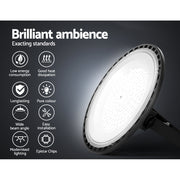Leier High Bay Light LED 100W Industrial Lamp Workshop Warehouse Factory Lights HBL-UFO-H100-BK