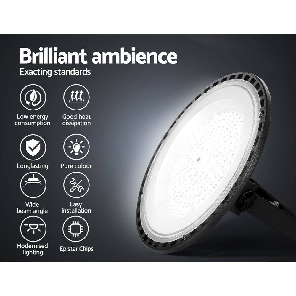 Leier High Bay Light LED 100W Industrial Lamp Workshop Warehouse Factory Lights HBL-UFO-H100-BK