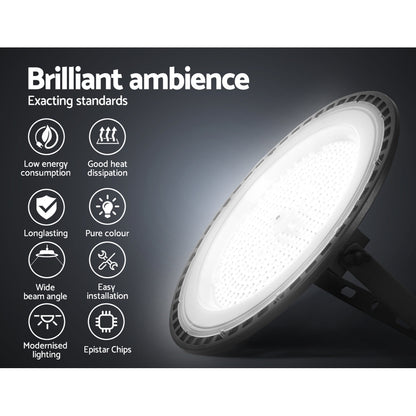 Leier High Bay Light LED 200W Industrial Lamp Workshop Warehouse Factory Lights HBL-UFO-H200-BK