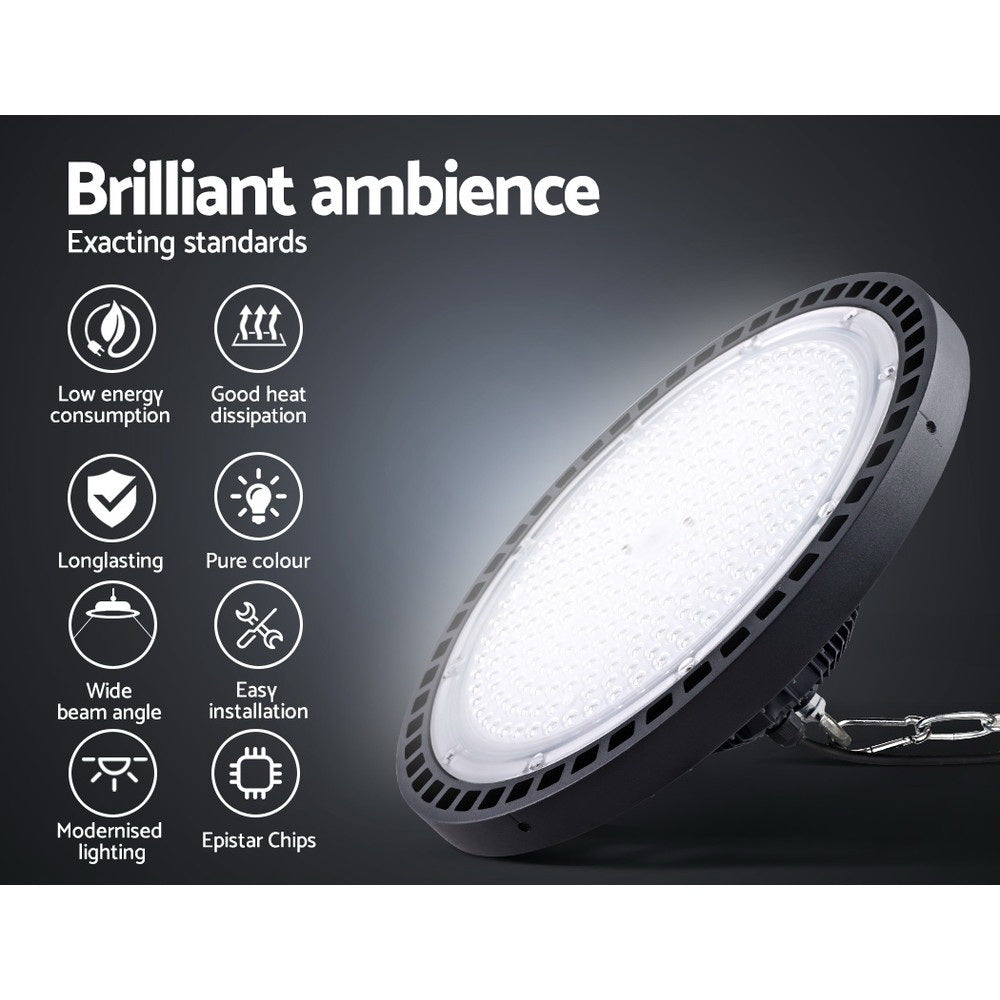 Leier LED High Bay Lights 200W UFO Industrial Workshop Warehouse Factory Lamp HBL-UFO-N280C-BK