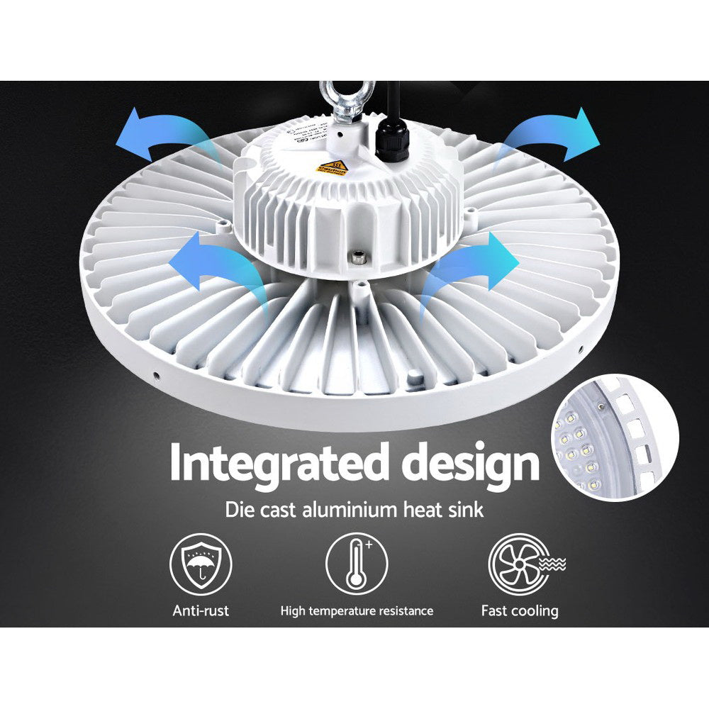 Leier LED High Bay Lights 200W UFO Industrial Shed Warehouse Factory Lamp White HBL-UFO-N280C-WH