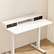 Artiss Standing Desk Desktop Storage Rack Shelf Removable Bookshelf Drawer 120cm HDR-004-WH