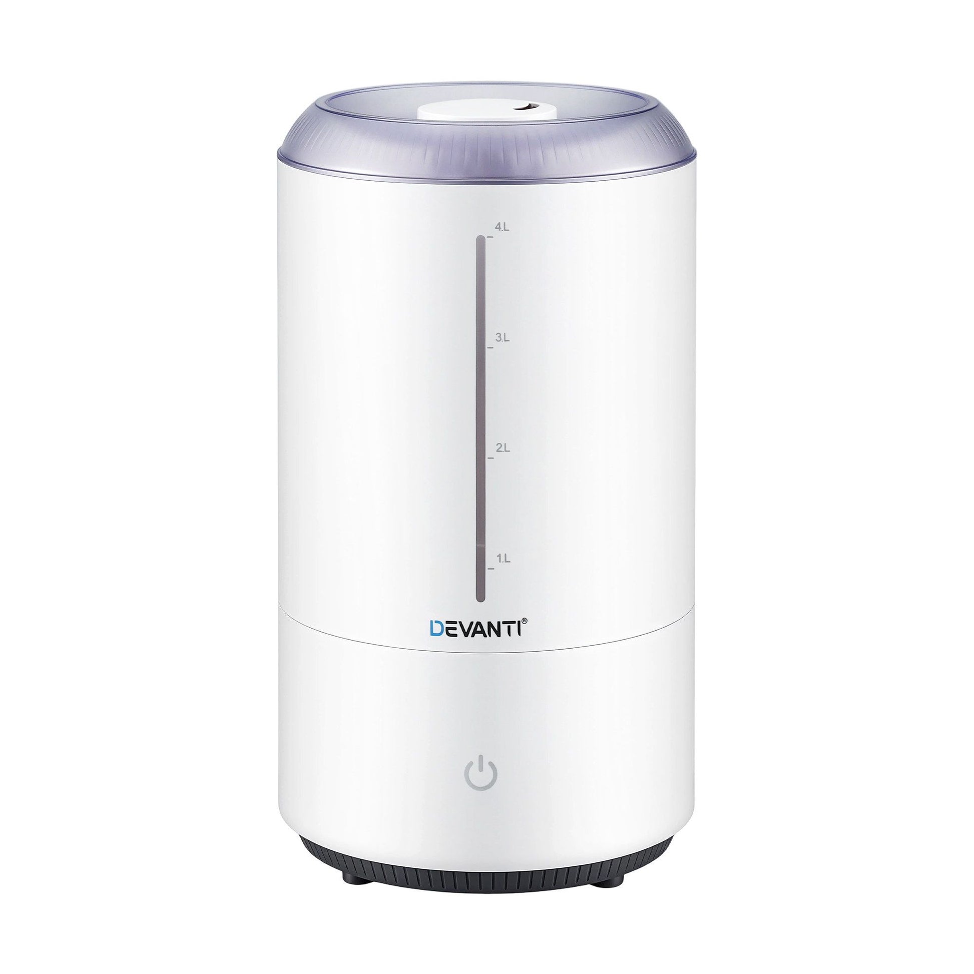 Devanti Ultrasonic Humidifier Aroma Diffuser Top Fill Quiet Bedroom 4L White HM-4L-TOUCH-WH
