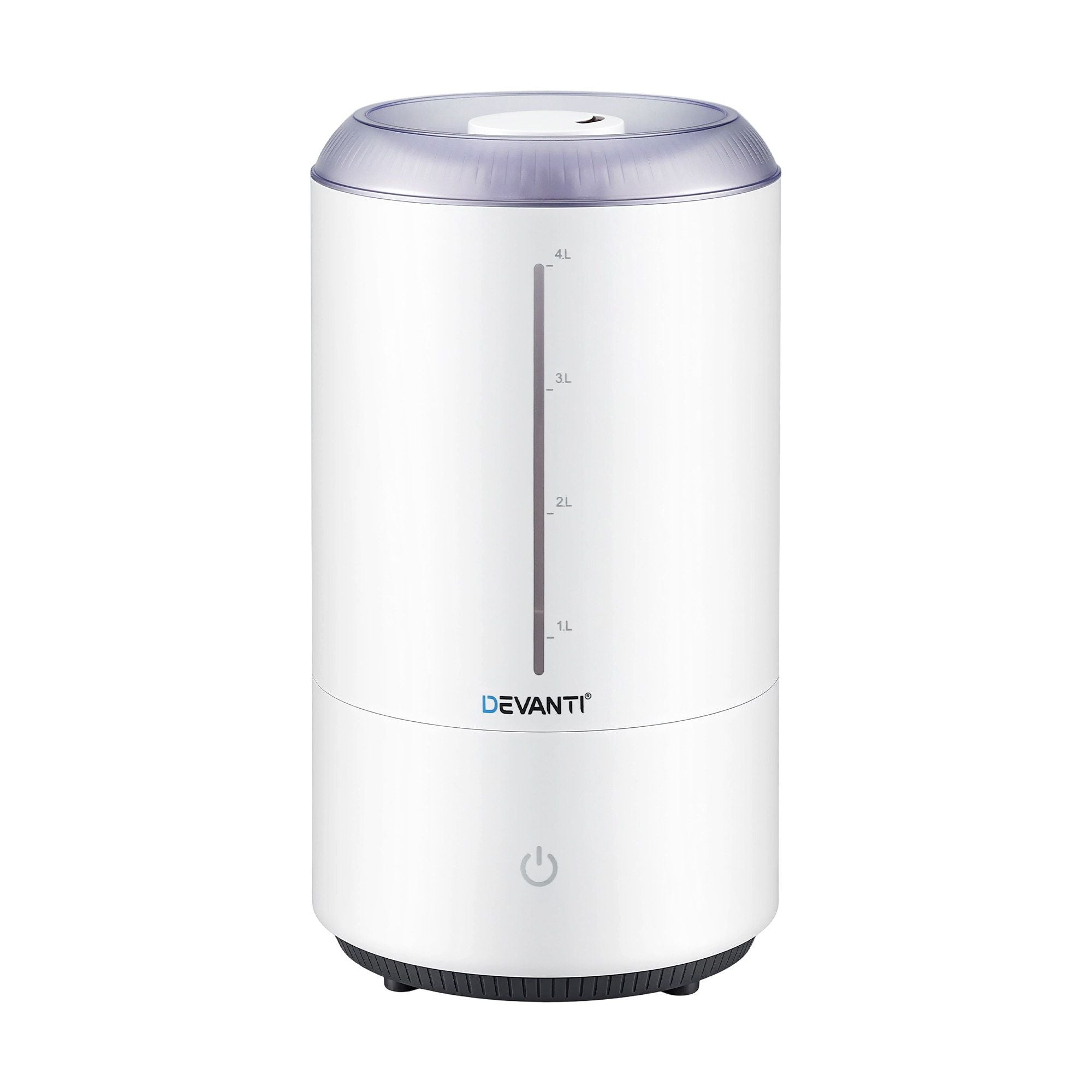 Devanti Ultrasonic Humidifier Aroma Diffuser Top Fill Quiet Bedroom 4L White HM-4L-TOUCH-WH