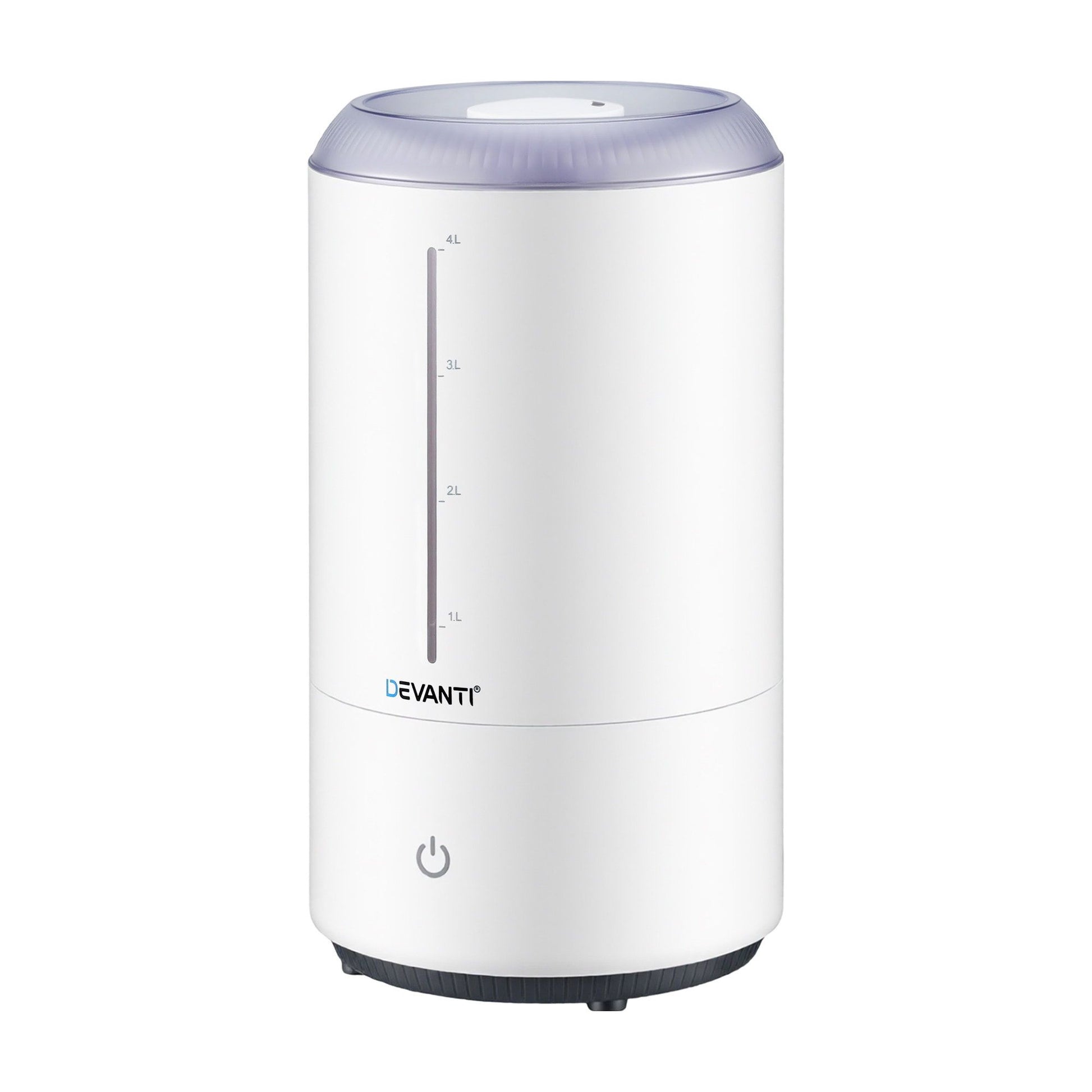 Devanti Ultrasonic Humidifier Aroma Diffuser Top Fill Quiet Bedroom 4L White HM-4L-TOUCH-WH