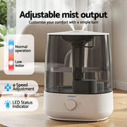 Devanti Ultrasonic Humidifier Aroma Diffuser Top Fill Quiet Bedroom 6L HM-6L-KNOB-WHBK