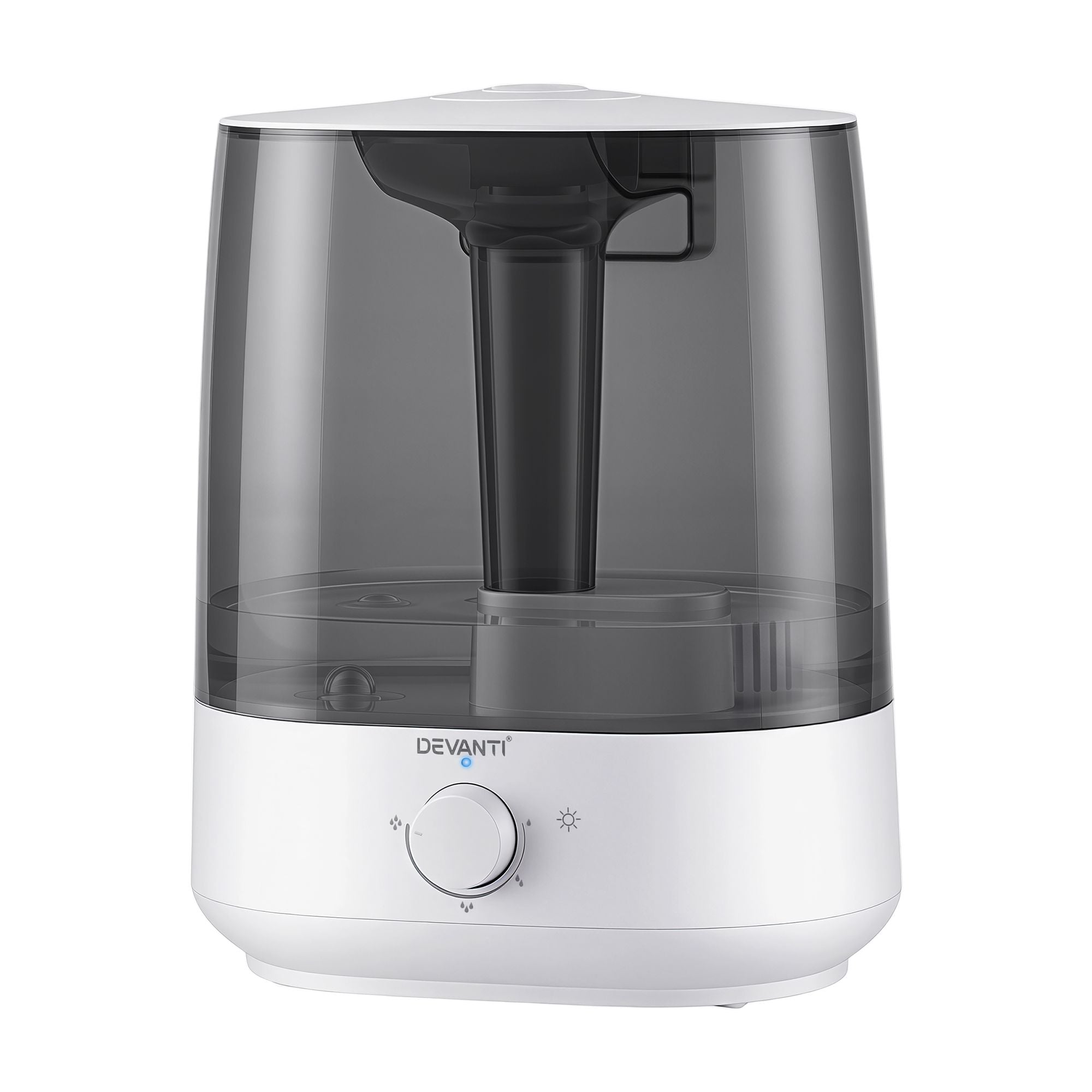 Devanti Ultrasonic Humidifier Aroma Diffuser Top Fill Quiet Bedroom 6L HM-6L-KNOB-WHBK