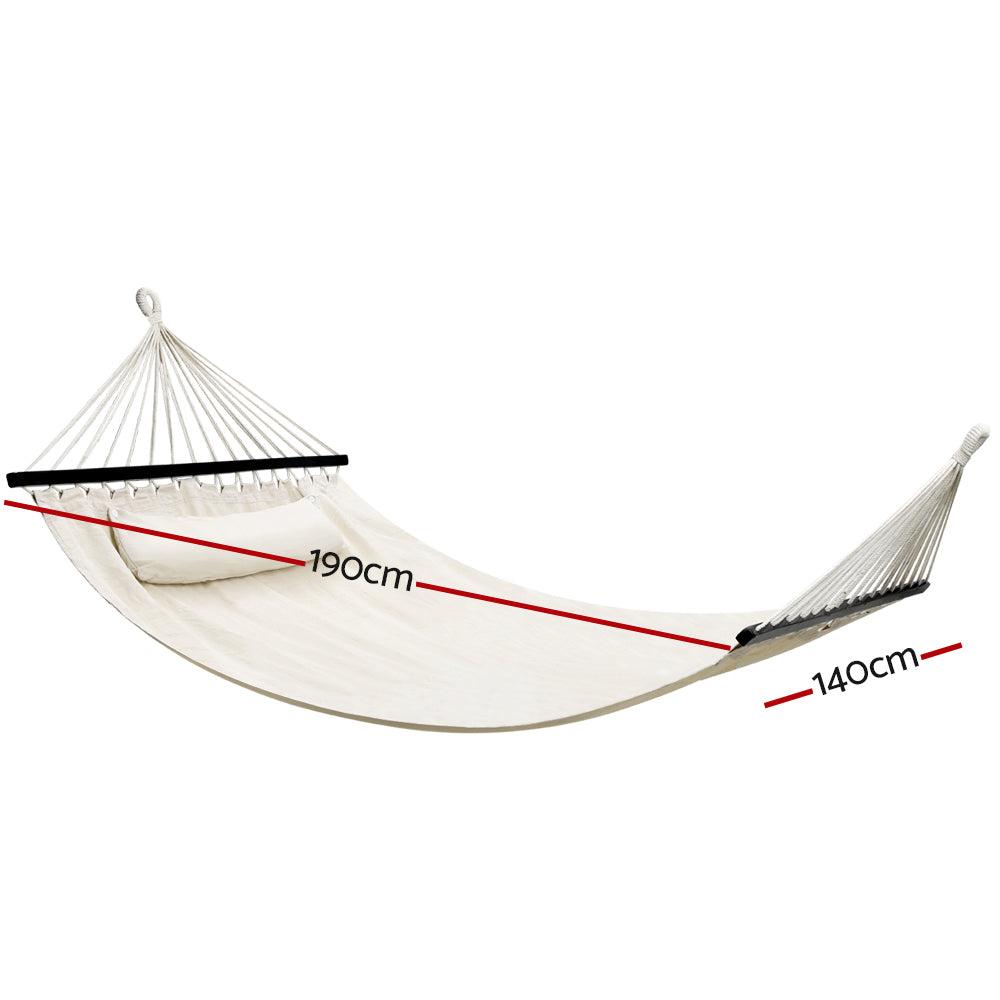 Gardeon Hammock Bed Outdoor Camping Portable Hanging Chair 2 Person Piillow HM-BED-BAR-COT-CR