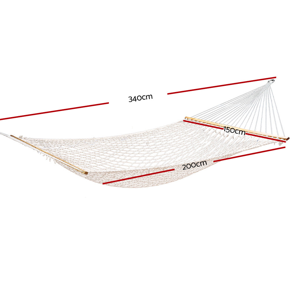 Gardeon Hammock Bed Outdoor Chair Camping Hanging Hammocks Mesh 2 Person HM-BED-BAR-MES-D-CR