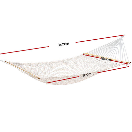 Gardeon Hammock Bed Outdoor Chair Camping Hanging Hammocks Mesh 2 Person HM-BED-BAR-MES-D-CR