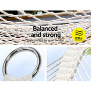 Gardeon Hammock Bed Outdoor Chair Camping Hanging Hammocks Mesh 2 Person HM-BED-BAR-MES-D-CR