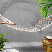 Gardeon Hammock Bed Outdoor Chair Camping Hammocks Hanging Mesh HM-BED-BAR-MES-S-CR