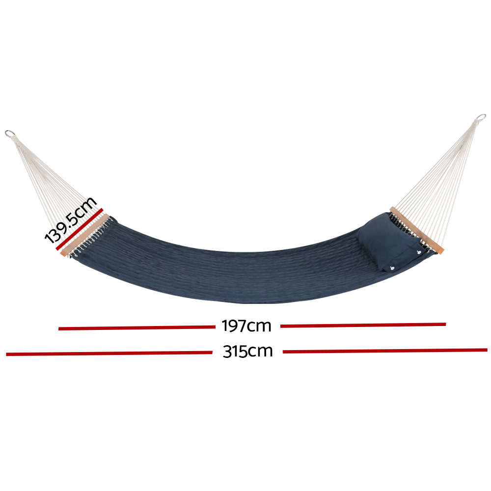 Gardeon Hammock Bed Outdoor Portable Hanging Chair Camping Blue HM-BED-BAR-POL-NAVY