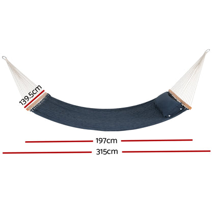 Gardeon Hammock Bed Outdoor Portable Hanging Chair Camping Blue HM-BED-BAR-POL-NAVY