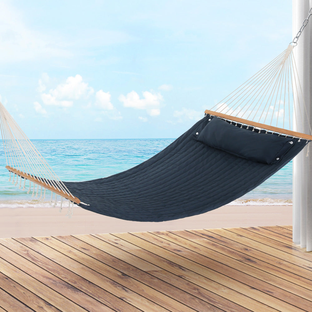 Gardeon Hammock Bed Outdoor Portable Hanging Chair Camping Blue HM-BED-BAR-POL-NAVY
