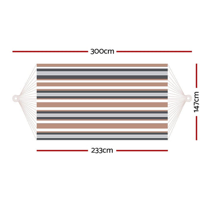 Gardeon Hammock Bed Outdoor Camping Hammocks Beige Grey HM-BED-BG-GY