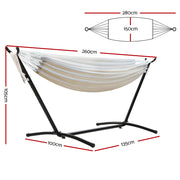 Gardeon Hammock Bed Camping Chair Outdoor Lounge Single Cotton with Stand HM-BED-KIT-C-S-CL