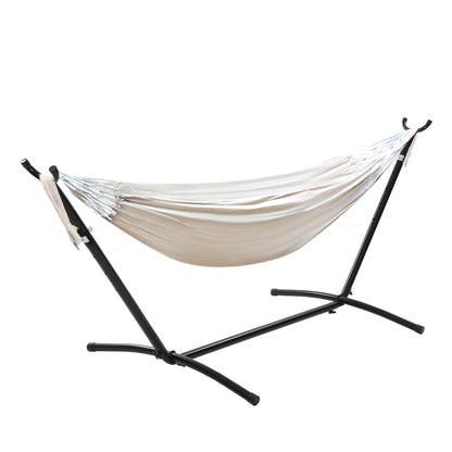 Gardeon Hammock Bed Camping Chair Outdoor Lounge Single Cotton with Stand HM-BED-KIT-C-S-CL
