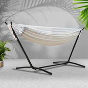 Gardeon Hammock Bed Camping Chair Outdoor Lounge Single Cotton with Stand HM-BED-KIT-C-S-CL
