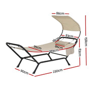 Gardeon Hammock Bed w/ Stand Sun Lounge Chair Beige HM-BED-LOUN-BG