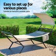 Gardeon Hammock Bed w/ Stand Sun Lounge Chair Beige HM-BED-LOUN-BG