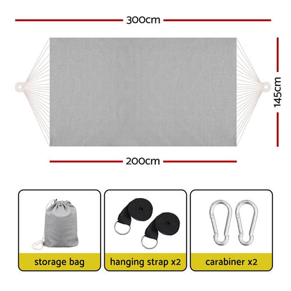 Gardeon Hammock Bed w/ Travel Bag Outdoor Lounge Chair Grey HM-BED-PORT-GREY