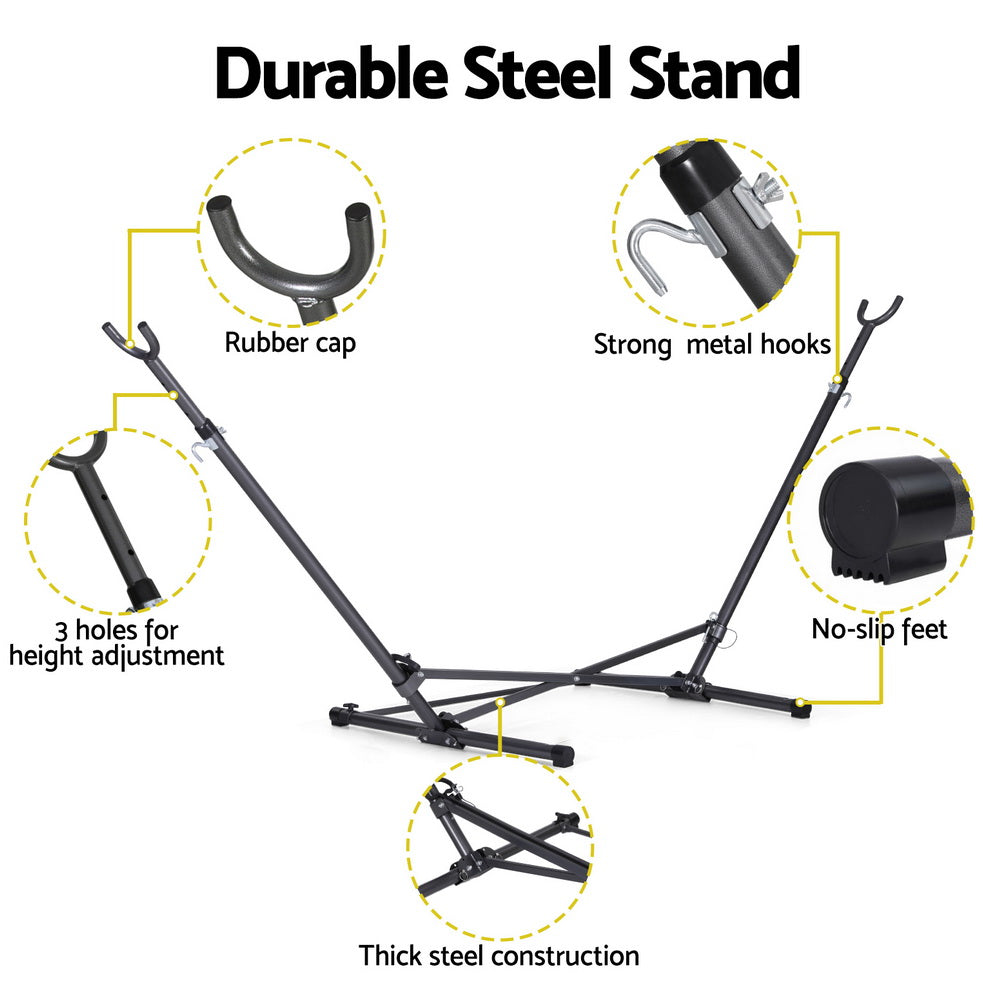 Gardeon Hammock Bed Stand Steel Frame Outdoor Indoor HM-BED-STAND-V