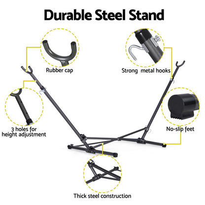Gardeon Hammock Bed Stand Steel Frame Outdoor Indoor HM-BED-STAND-V