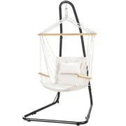 Gardeon Hammock Chair with Heavy Duty Steel Stand HM-CHAIR-ARM-CREAM-A
