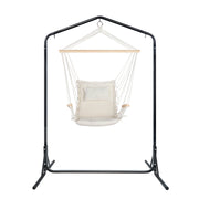 Gardeon Outdoor Hammock Chair with Stand Swing Hanging Hammock Garden Cream HM-CHAIR-ARM-CREAM-U