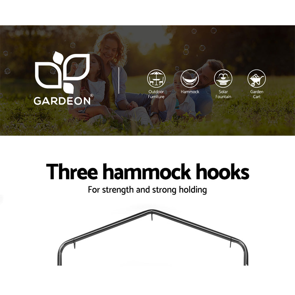 Gardeon Outdoor Hammock Chair with Stand Swing Hanging Hammock Garden Cream HM-CHAIR-ARM-CREAM-U