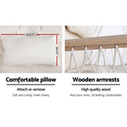 Gardeon Outdoor Hammock Chair with Stand Swing Hanging Hammock Garden Cream HM-CHAIR-ARM-CREAM-U