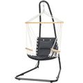 Gardeon Hammock Chair with Heavy Duty Steel Stand HM-CHAIR-ARM-GREY-A