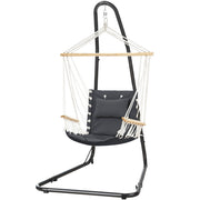 Gardeon Hammock Chair with Heavy Duty Steel Stand HM-CHAIR-ARM-GREY-A