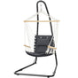 Gardeon Hammock Chair with Heavy Duty Steel Stand HM-CHAIR-ARM-GREY-A
