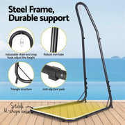 Gardeon Hammock Chair with Heavy Duty Steel Stand HM-CHAIR-ARM-GREY-A
