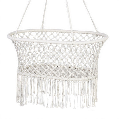 Gardeon Hammock Chair Cotton Swing Chair Outdoor Indoor Cream HM-CHAIR-BABY-CREAM