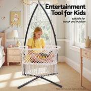 Gardeon Hammock Chair Cotton Swing Chair Outdoor Indoor Cream HM-CHAIR-BABY-CREAM
