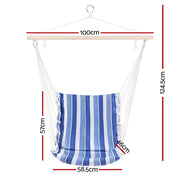 Gardeon Hammock Chair Swing Camping Blue HM-CHAIR-BLUE