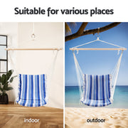 Gardeon Hammock Chair Swing Camping Blue HM-CHAIR-BLUE